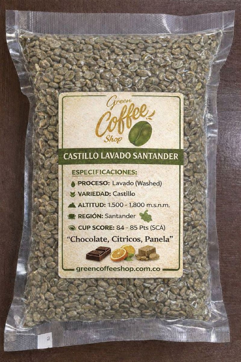 Castillo Lavado - Café Verde Sin Tostar - Santander - Comercial Premium - Para Tostar