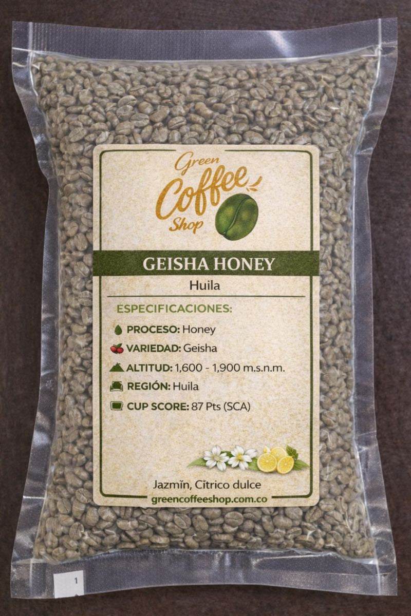 Geisha Honey - Café Verde Sin Tostar - Huila - Microlote Exótico - Para Tostar