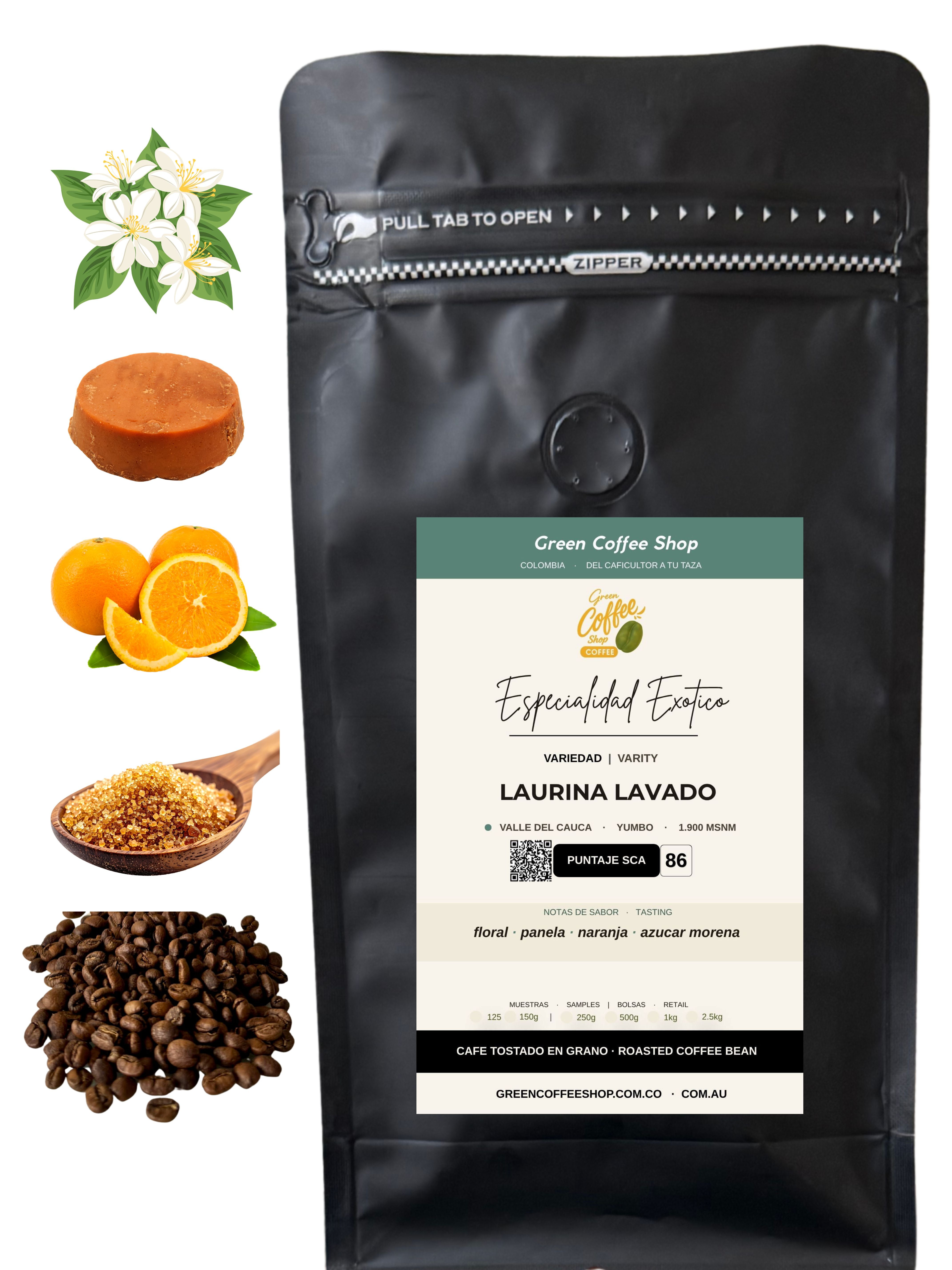 Café Laurina Lavado - Tostado de Especialidad, Colombia