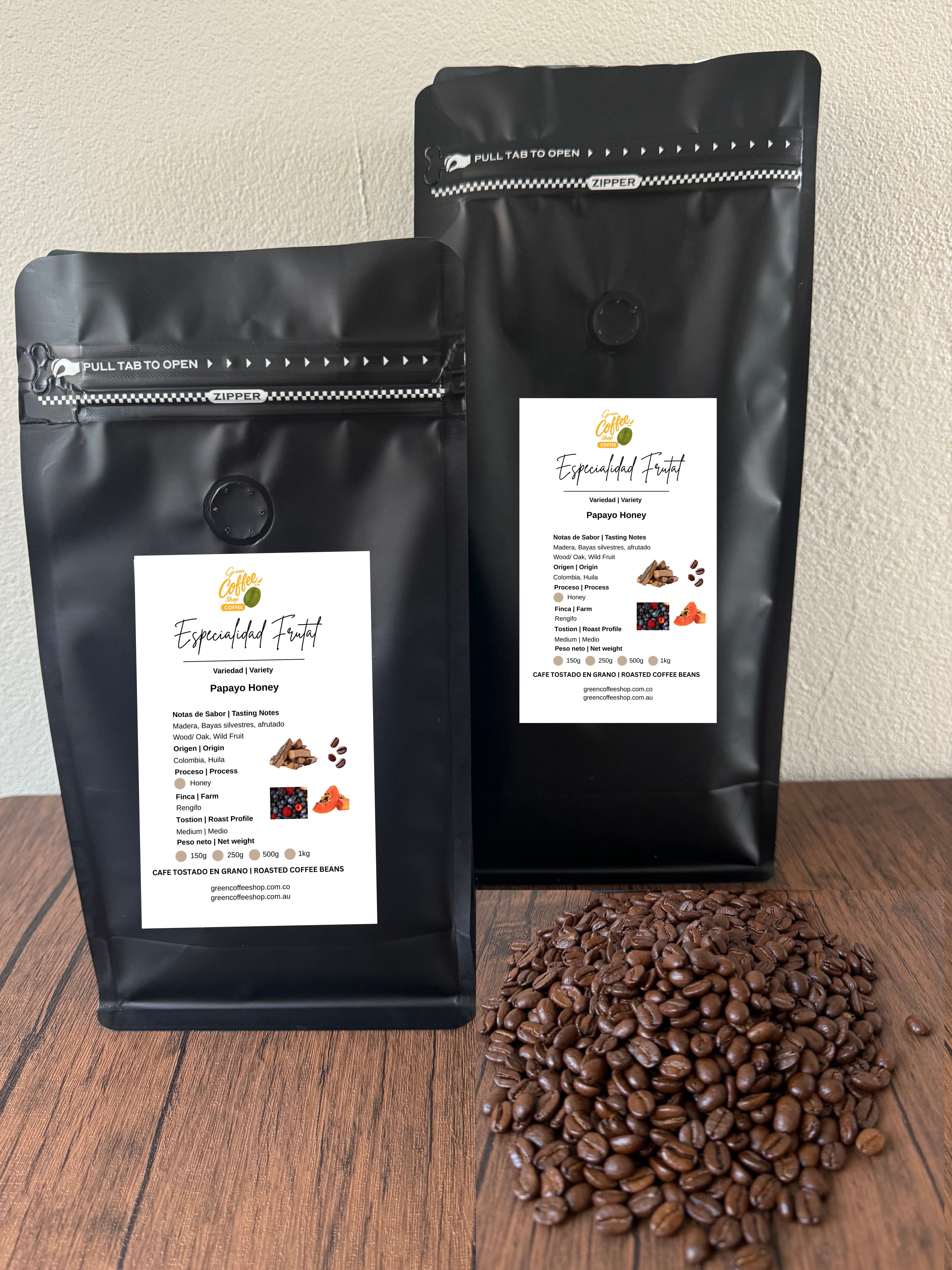 Café Papayo Honey - Tostado de Especialidad - Huila, Colombia