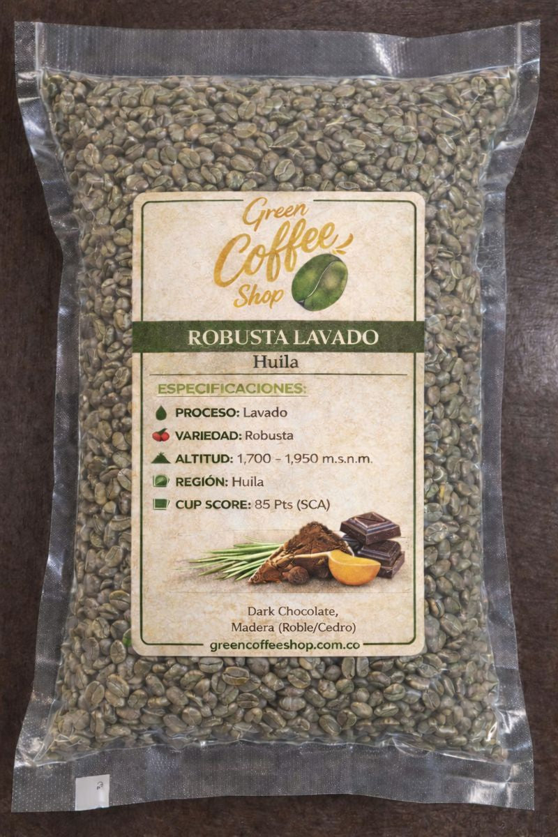 Robusta Lavado - Café Verde Sin Tostar - Huila - Café Verde Robusta - Para Tostar