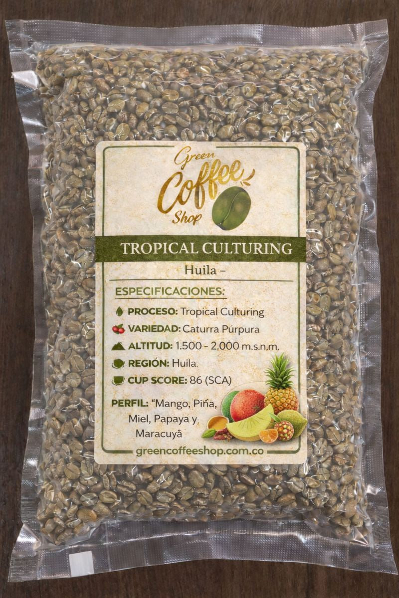 Tropical Culturing - Café Verde Sin Tostar - Huila - Co-fermentado Experimental - Para Tostar