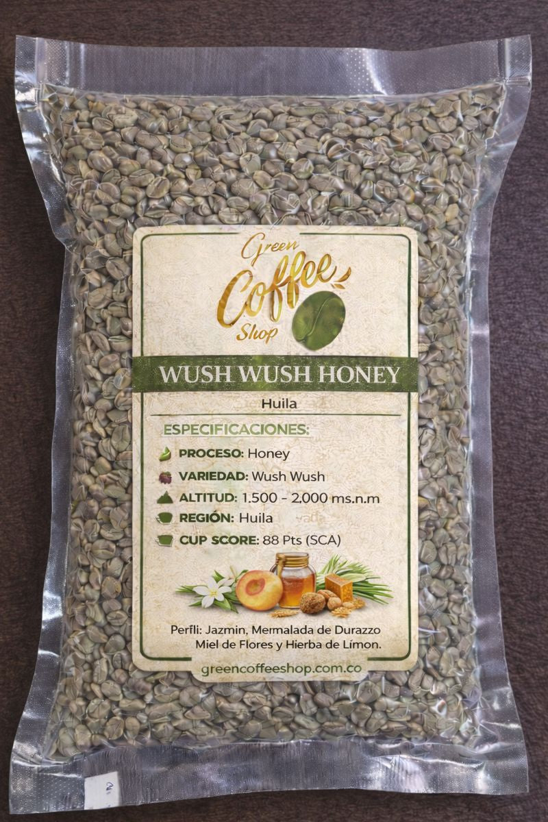 Wush Wush Honey - Café Verde Sin Tostar - Huila - Microlote Exótico - Para Tostar