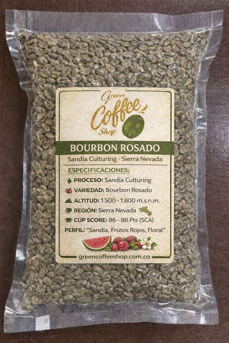 Bourbon Rosado Sandía Culturing - Café Verde Sin Tostar - Sierra Nevada - Microlote Exótico - Para Tostar