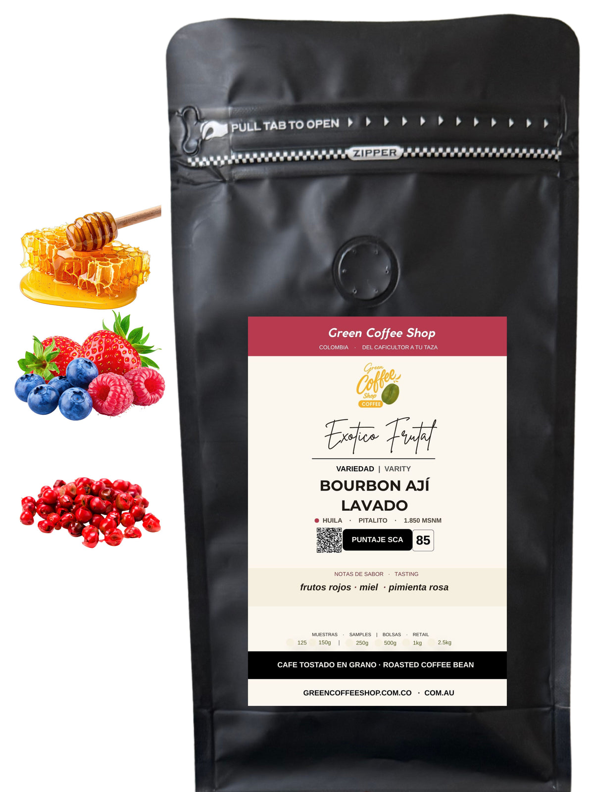 Café Bourbon Ají - Tostado de Especialidad - Huila, Colombia
