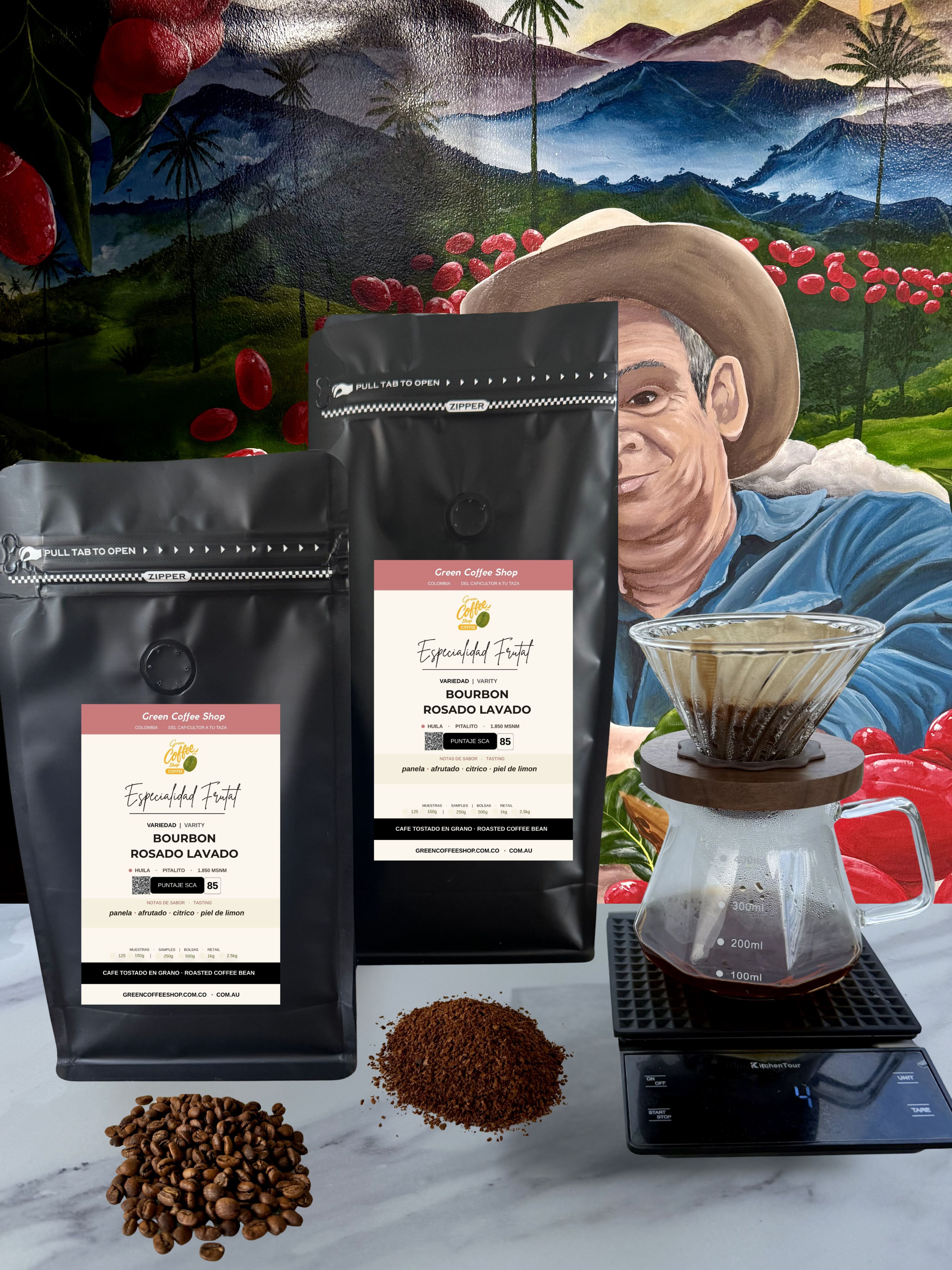 Café Bourbon Rosado Lavado - Tostado de Especialidad - Huila, Colombia