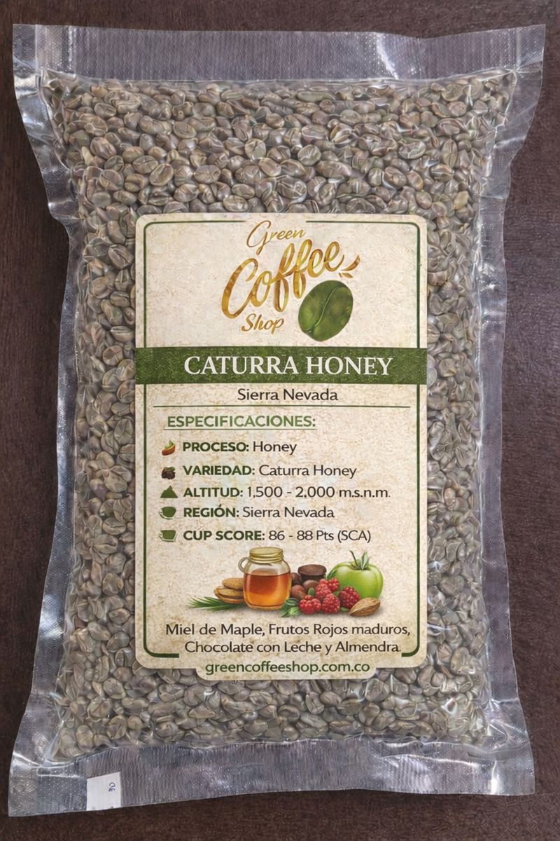 Caturra Honey - Café Verde Sin Tostar - Sierra Nevada - Comercial Premium - Para Tostar