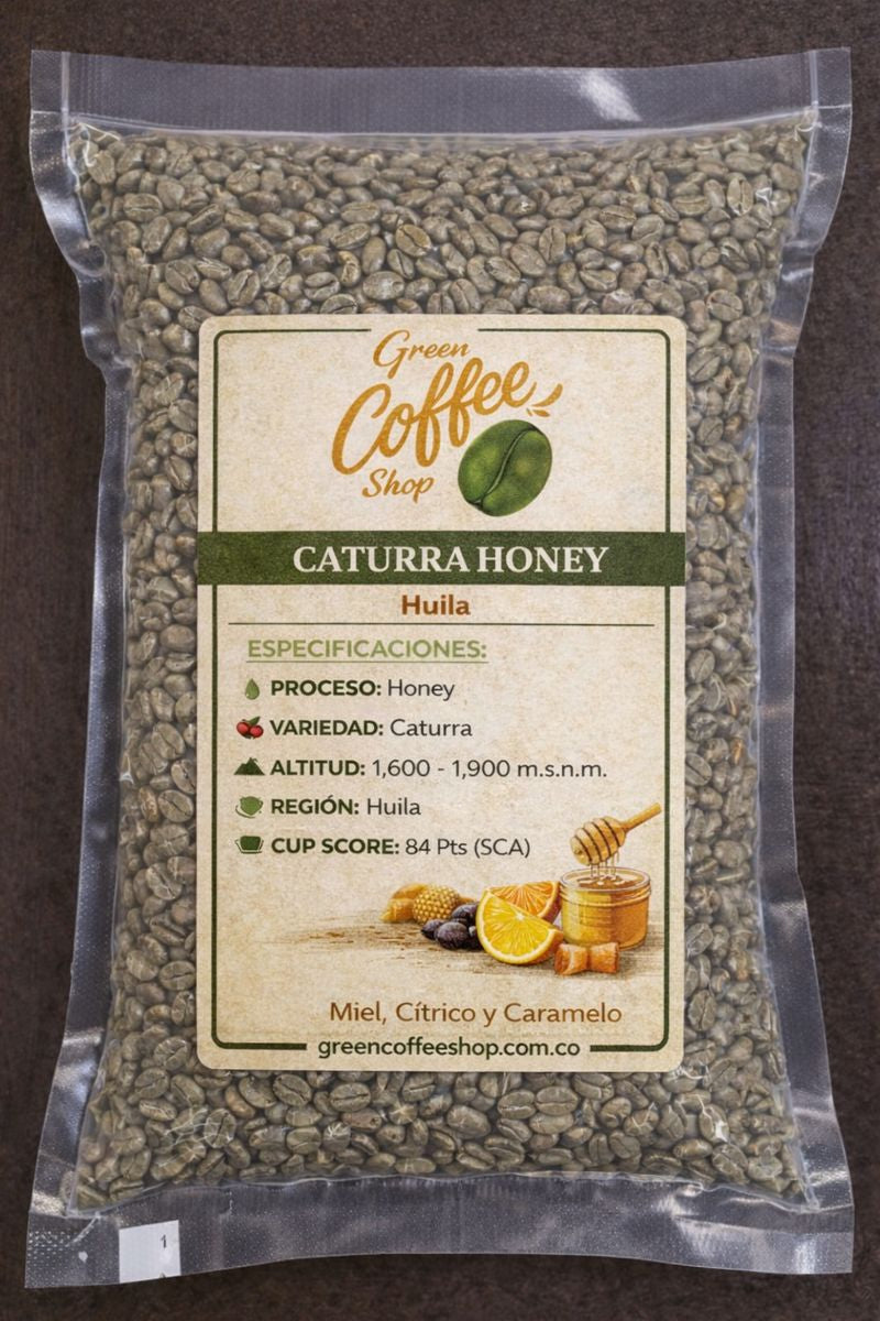 Caturra Honey - Café Verde Sin Tostar - Huila - Comercial Premium - Para Tostar