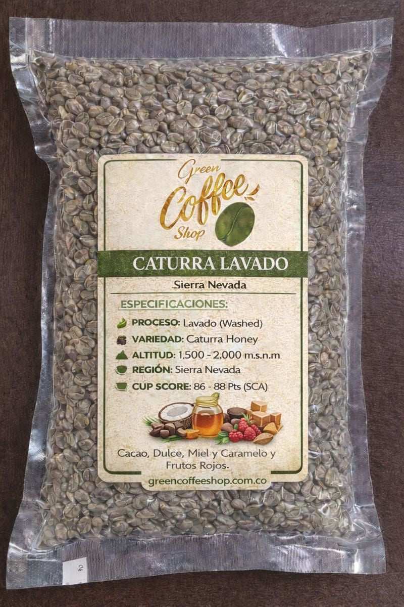 Caturra Lavado - Café Verde Sin Tostar - Sierra Nevada - Comercial Premium - Para Tostar