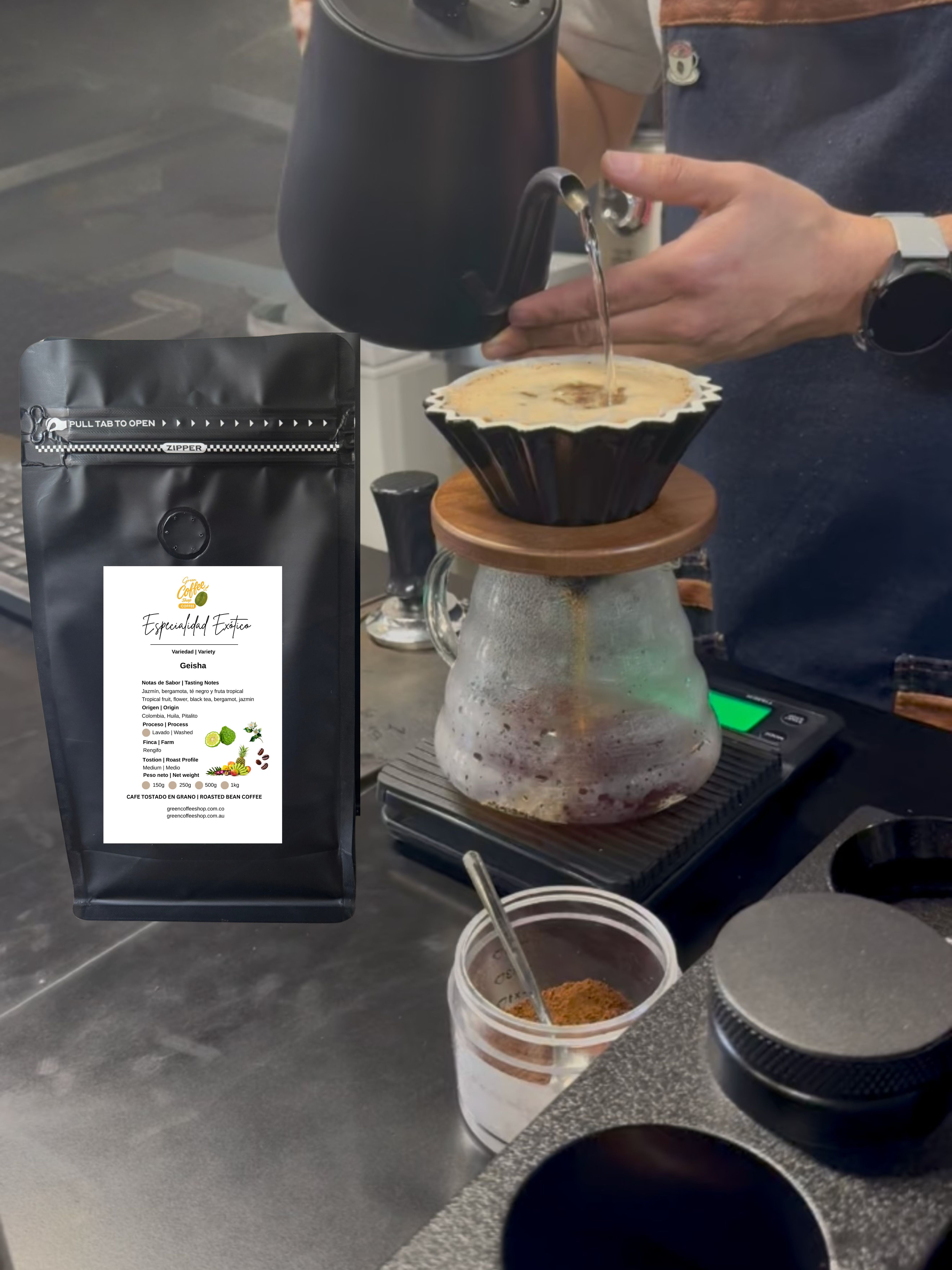 Café Geisha Lavado - Tostado de Especialidad - Huila, Colombia