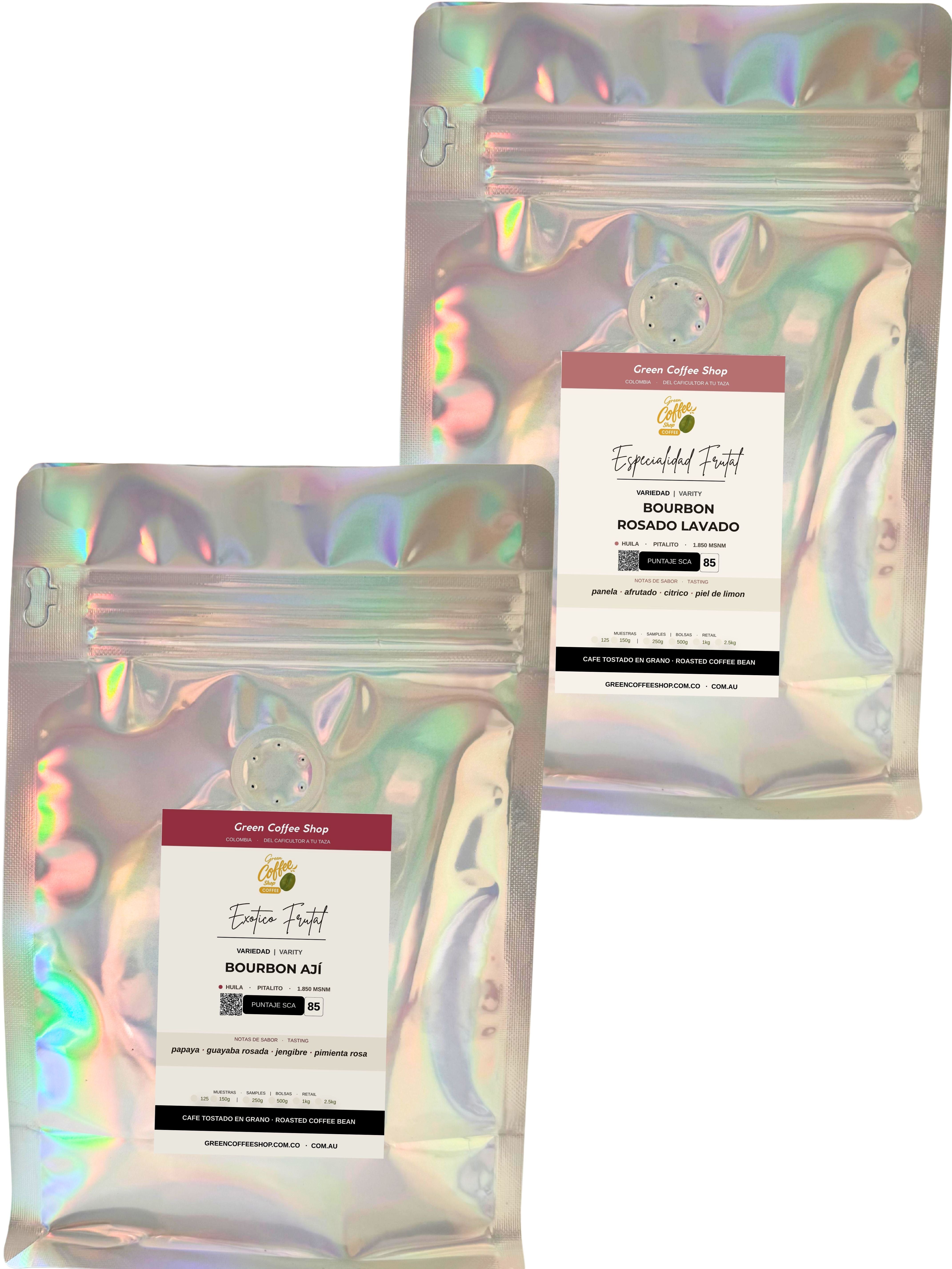 Kit Café Exótico: Bourbon Rosado Lavado & Bourbon Ají Anaeróbico (300g)