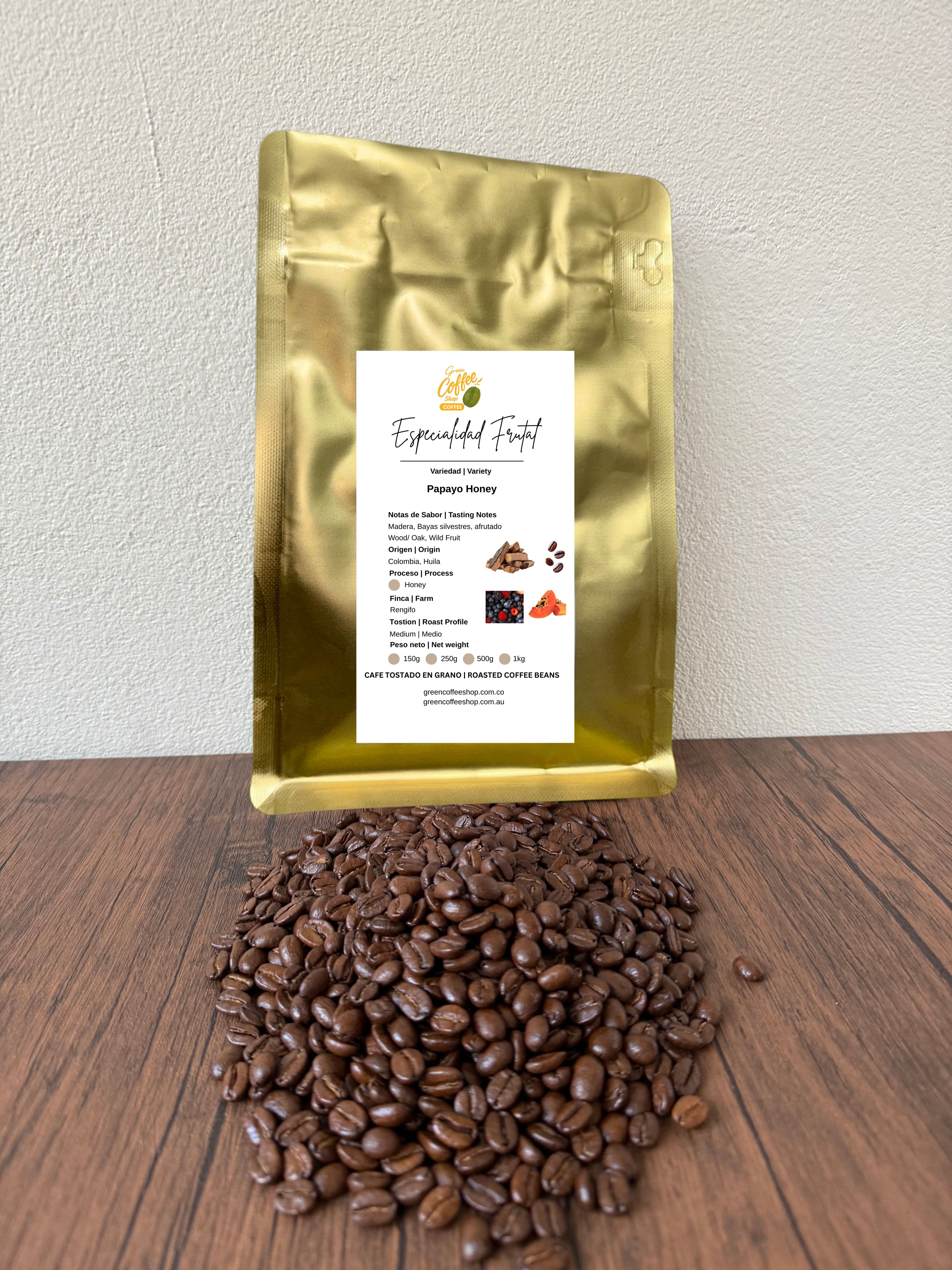 Café Papayo Honey - Tostado de Especialidad - Huila, Colombia