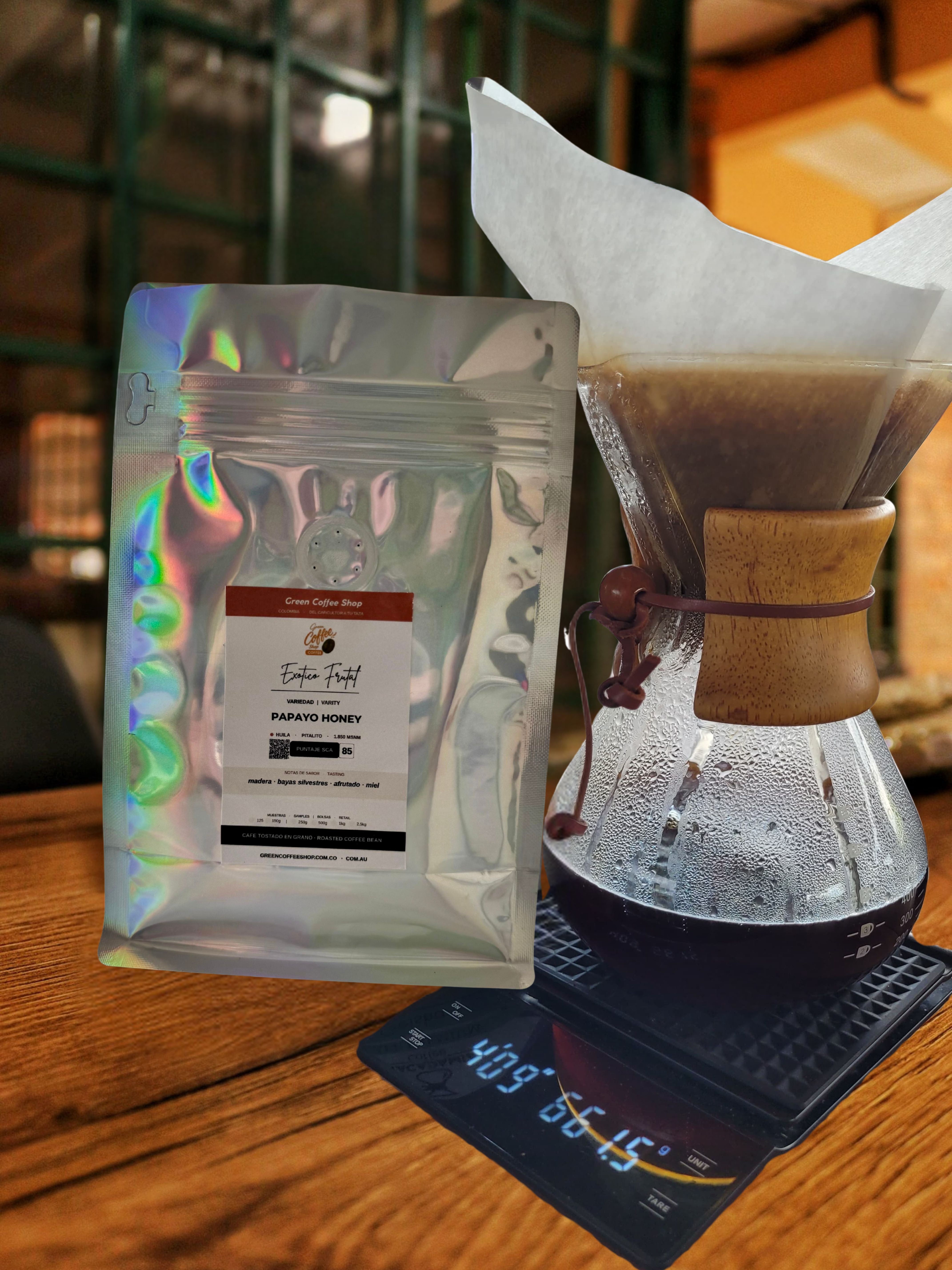 Café Papayo Honey - Tostado de Especialidad - Huila, Colombia