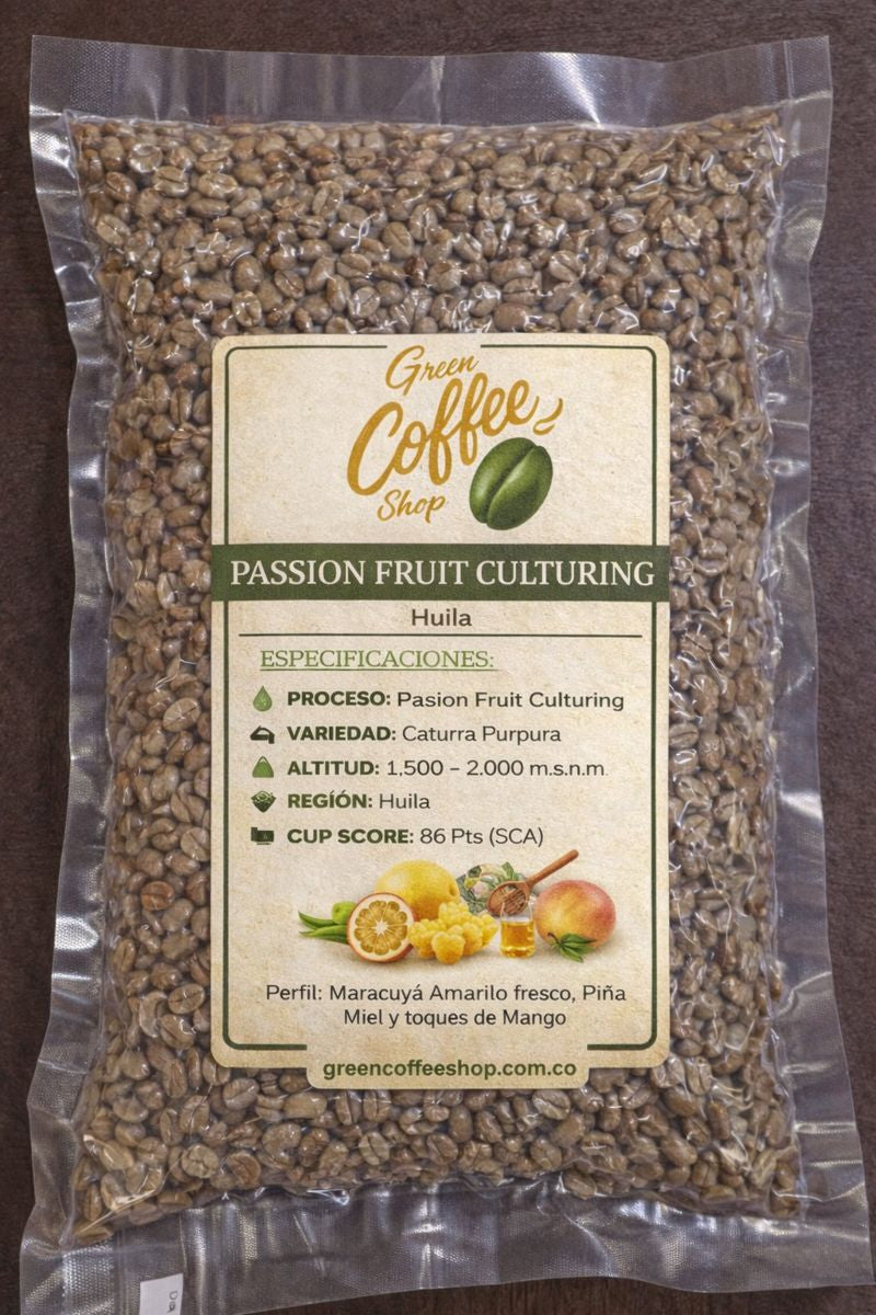 Passion Fruit Culturing - Café Verde Sin Tostar - Huila - Co-fermentado Experimental - Para Tostar